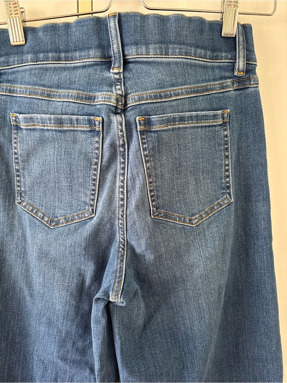 SPANX Vintage Indigo Wide Leg Jeans Size Small Pull-On Shaping Denim Boho Casual - Picture 12 of 14